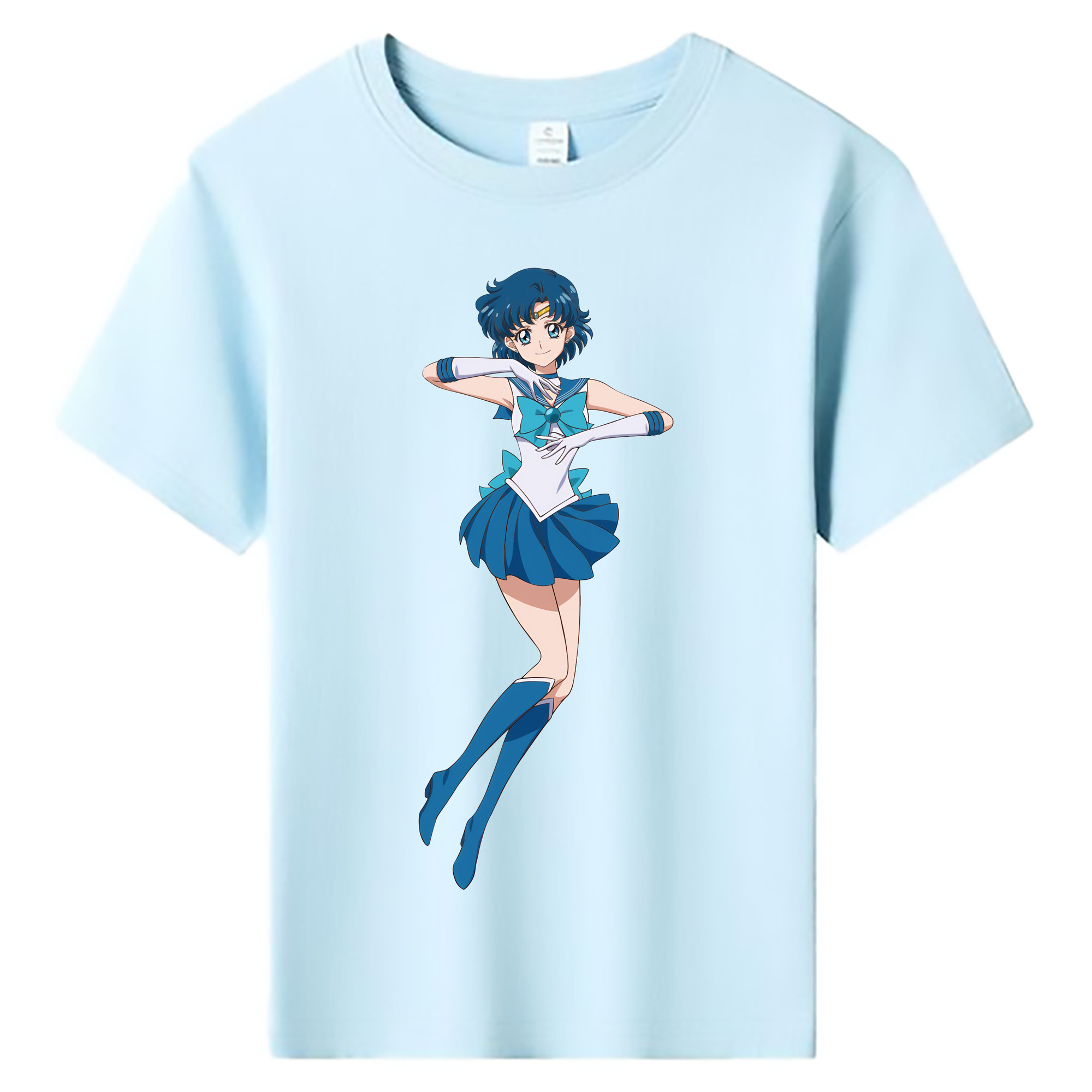 （画像用） 美少女戦士セーラームーン 水野 亜美 みずの あみ Sailor Moon Mizuno Ami 綿100％キッズTシャツ（フロントプリント）